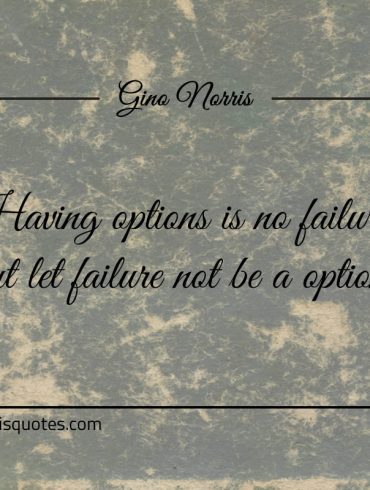 Having options is no failure ginonorrisquotes