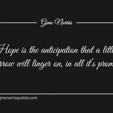 Hope is the anticipation ginonorrisquotes