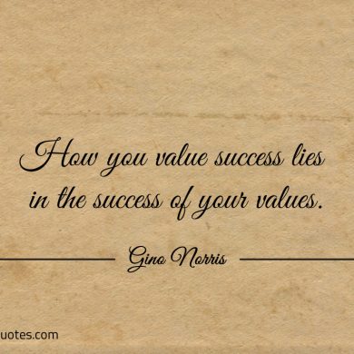 How you value success lies in the success of your values ginonorrisquotes