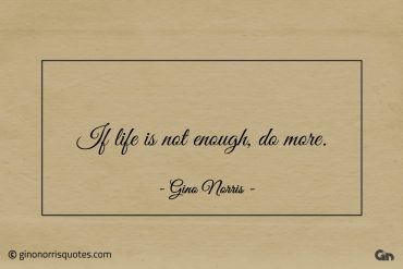 If life is not enough do more ginonorrisquotes