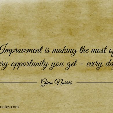 Improvement is making the most of every opportunity you get ginonorrisquotes