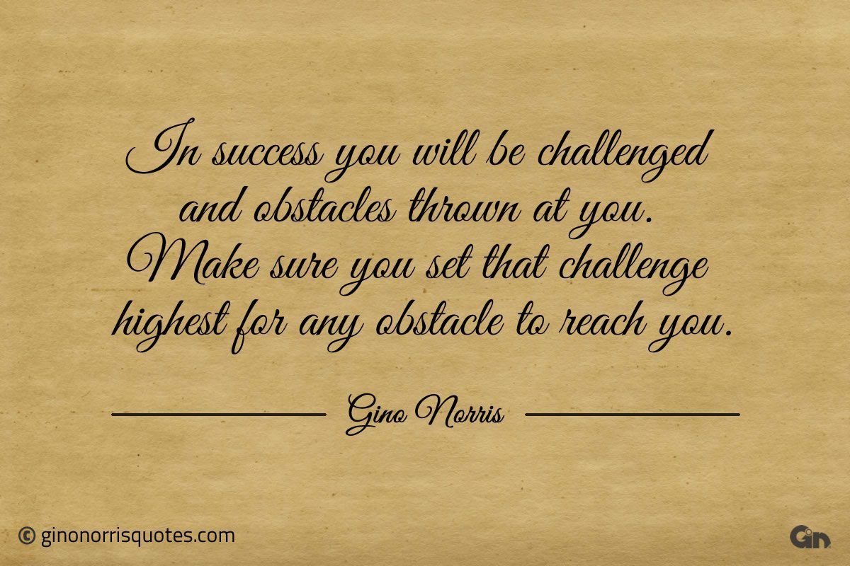 In success you will be challenged ginonorrisquotes