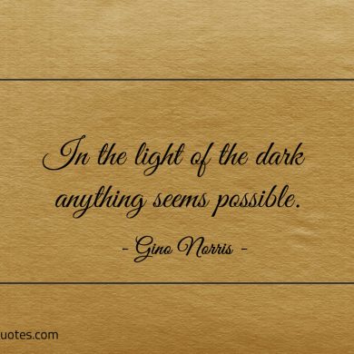 In the light of the dark anything seems possible ginonorrisquotes