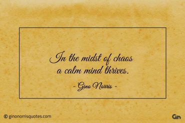 In the midst of chaos a calm mind thrives ginonorrisquotes