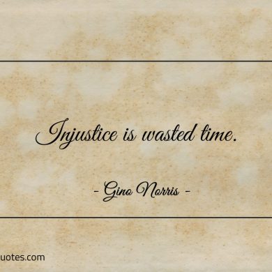 Injustice is wasted time ginonorrisquotes