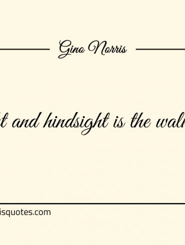 Insight and hindsight is the walk of life ginonorrisquotes