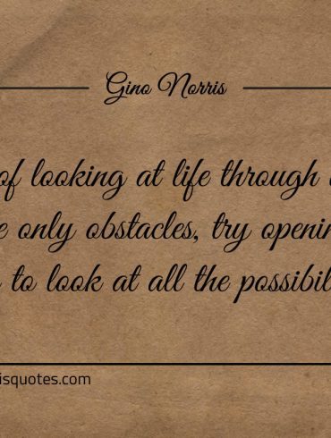 Instead of looking at life through a keyhole ginonorrisquotes