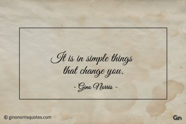 It is in simple things that change you ginonorrisquotes