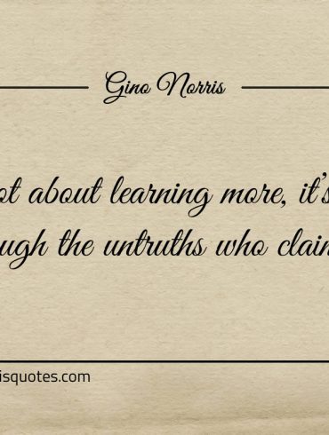 Its not about learning more ginonorrisquotes