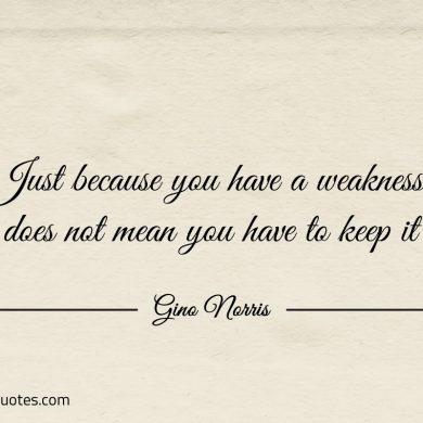 Just because you have a weakness ginonorrisquotes