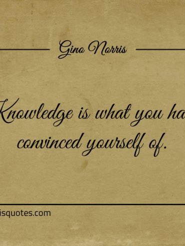 Knowledge is what you have convinced yourself of ginonorrisquotes