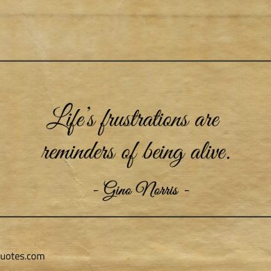 Lifes frustrations are reminders of being alive ginonorrisquotes