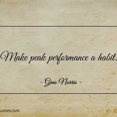 Make peak performance a habit ginonorrisquotes