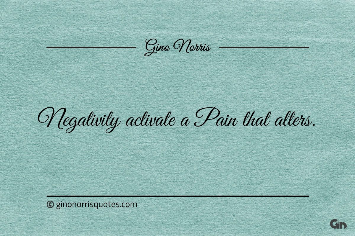 Negativity activate a Pain that alters ginonorrisquotes