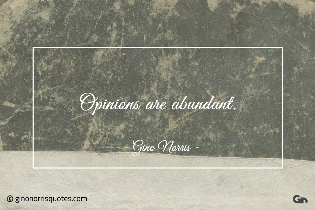 Opinions are abundant ginonorrisquotes