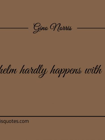 Overwhelm hardly happens with a plan ginonorrisquotes