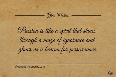 Passion is like a spirit that shines through ginonorrisquotes