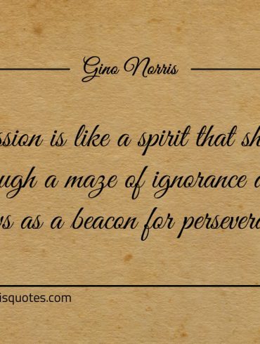 Passion is like a spirit that shines through ginonorrisquotes