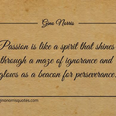 Passion is like a spirit that shines through ginonorrisquotes