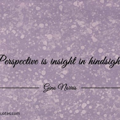 Perspective is insight in hindsight ginonorrisquotes