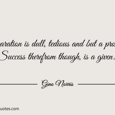 Preparation is dull tedious and but a promise ginonorrisquotes