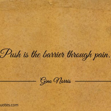 Push is the barrier through pain ginonorrisquotes