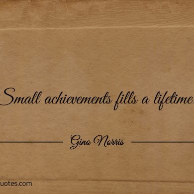 Small achievements fills a lifetime ginonorrisquotes