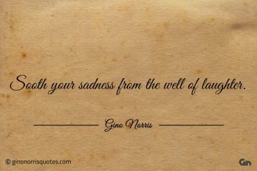 Sooth your sadness from the well of laughter ginonorrisquotes