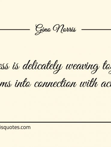 Success is delicately weaving together dreams into connection ginonorrisquotes