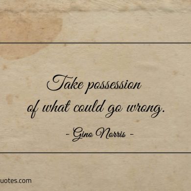 Take possession of what could go wrong ginonorrisquotes