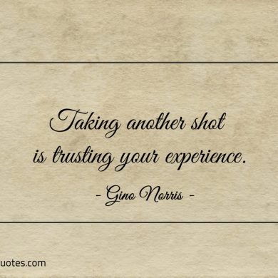 Taking another shot is trusting your experience ginonorrisquotes