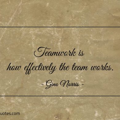 Teamwork is how effectively the team works ginonorrisquotes