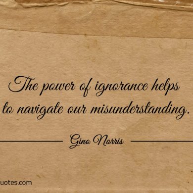 The power of ignorance helps to navigate ginonorrisquotes