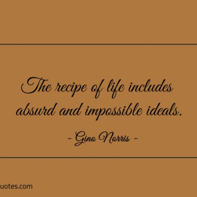 The recipe of life includes absurd and impossible ideals ginonorrisquotes