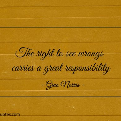 The right to see wrongs carries a great responsibility ginonorrisquotes