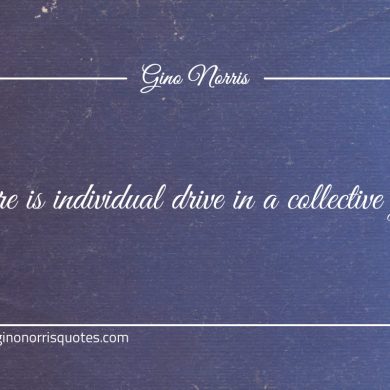 There is individual drive in a collective goal ginonorrisquotes