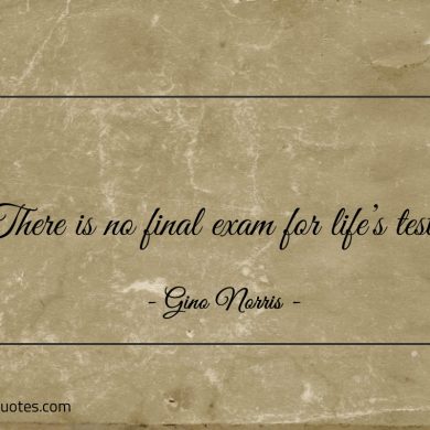 There is no final exam for lifes tests ginonorrisquotes