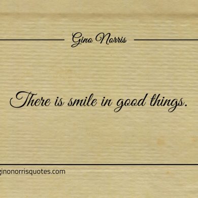 There is smile in good things ginonorrisquotes