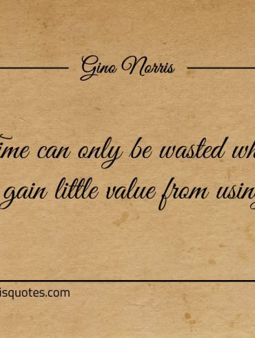 Time can only be wasted ginonorrisquotes