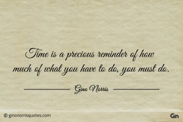 Time is a precious reminder ginonorrisquotes