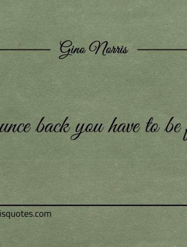 To bounce back you have to be flexible ginonorrisquotes