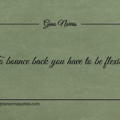 To bounce back you have to be flexible ginonorrisquotes