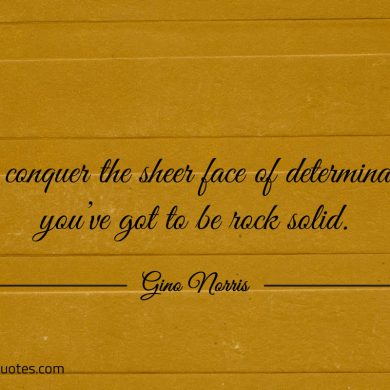 To conquer the sheer face of determination ginonorrisquotes