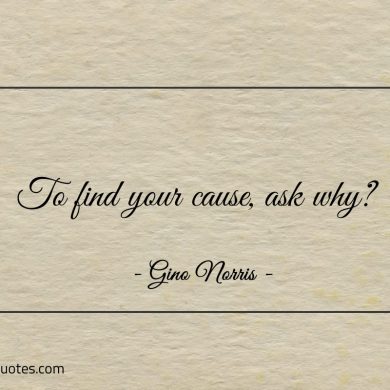 To find your cause ask why ginonorrisquotes