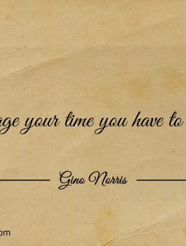 To manage your time you have to have time ginonorrisquotes