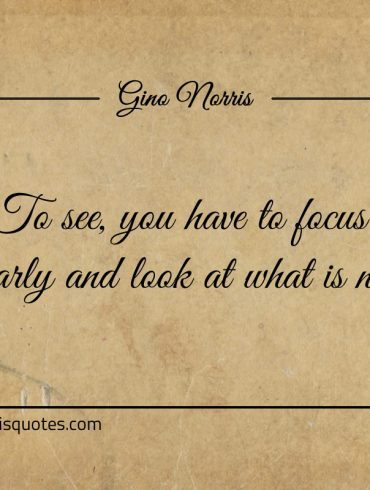 To see you have to focus clearly ginonorrisquotes