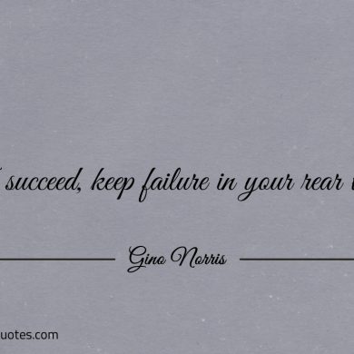 To succeed keep failure in your rear view ginonorrisquotes