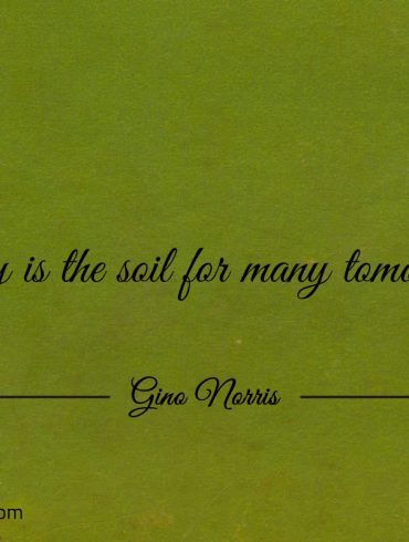 Today is the soil for many tomorrows ginonorrisquotes