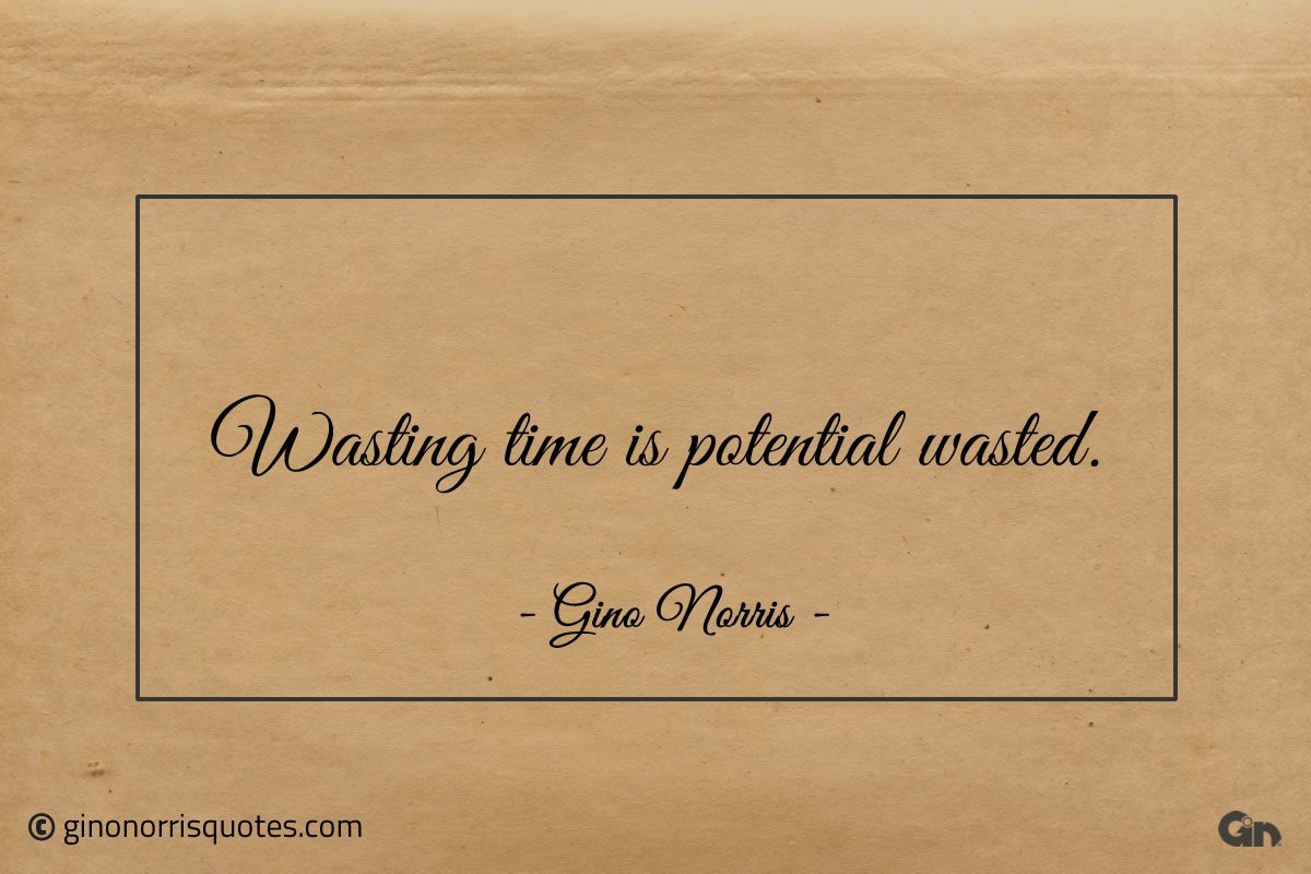 Wasting time is potential wasted ginonorrisquotes