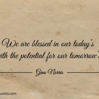 We are blessed in our todays ginonorrisquotes